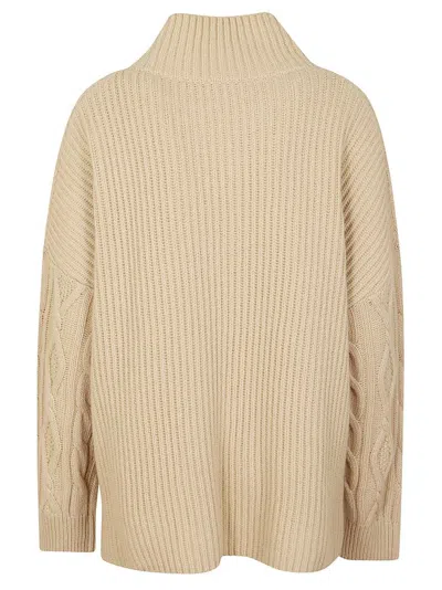 Weekend Max Mara Veneto Cable Knit Sweater In Neutral