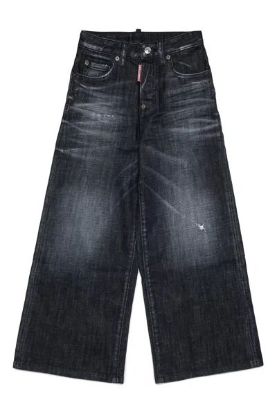 Dsquared2 Jeans Regular Nero Con Rotture In Black