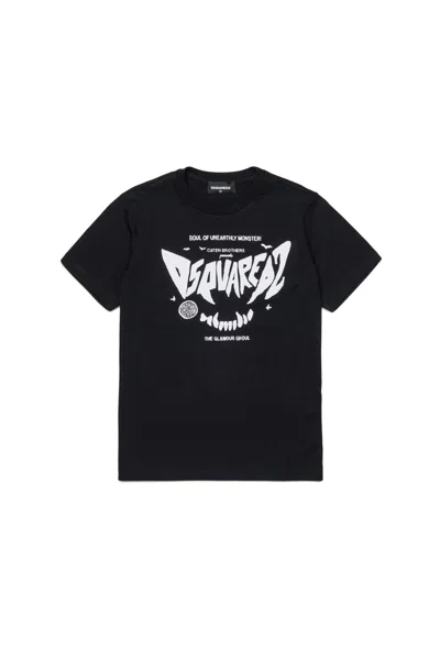 Dsquared2 T-shirt In Jersey Con Stampa Horror In Black