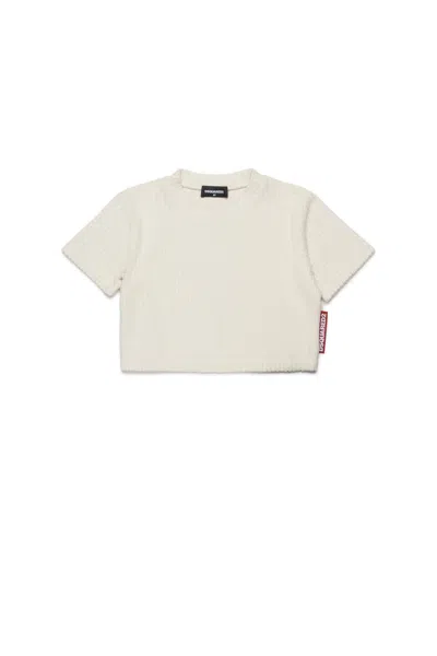 Dsquared2 Cropped T-shirt In Neutral