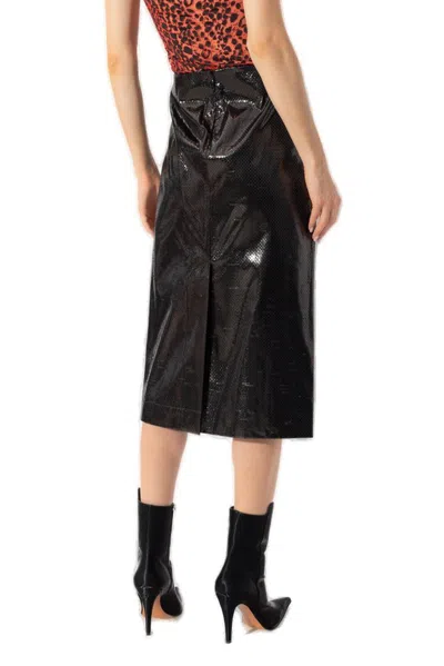 Alexander Mcqueen Tarpaulin Midi Pencil Skirt In Black