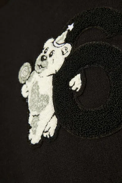 Mm6 Maison Margiela Bear-patch Cotton Sweatshirt In Black