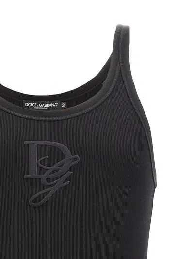 Dolce & Gabbana 'tank Top With Dg Embroidery In Black
