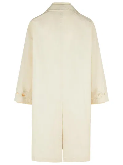 Maison Margiela Cotton Trench Coat With Point Collar And Side Pockets In Neutral