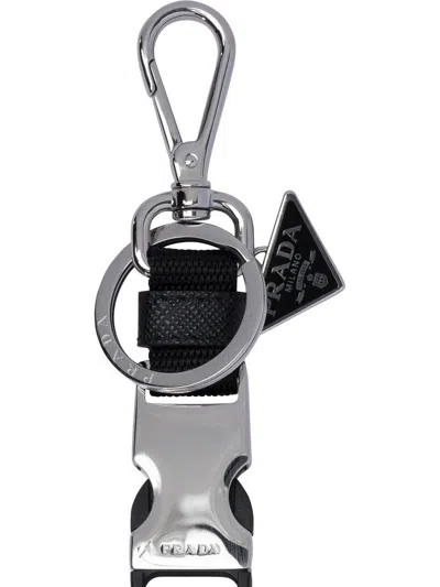 Prada Black Fabric Keyring