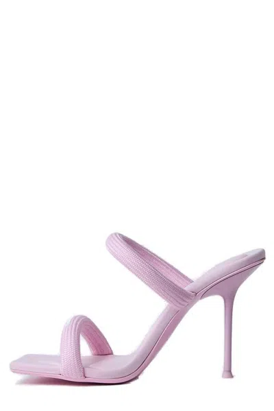 Alexander Wang Black Fabric Mules In Purple