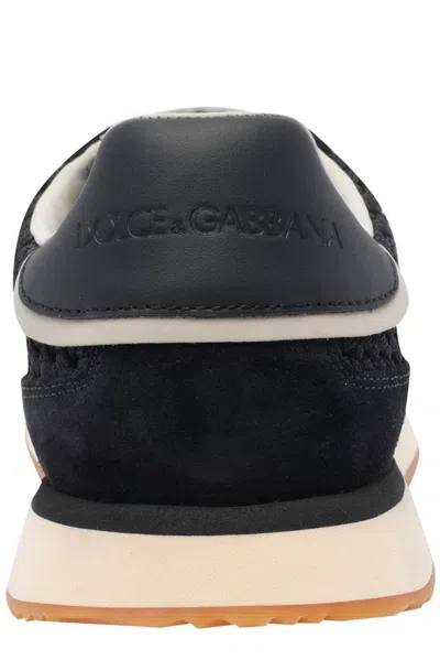 Dolce & Gabbana Black Fabric Sneakers In Multi