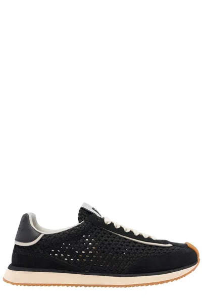 Dolce & Gabbana Black Fabric Sneakers In Multi