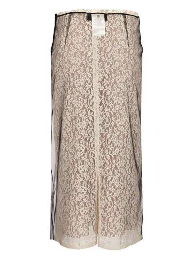 Fendi Black Lace Skirt