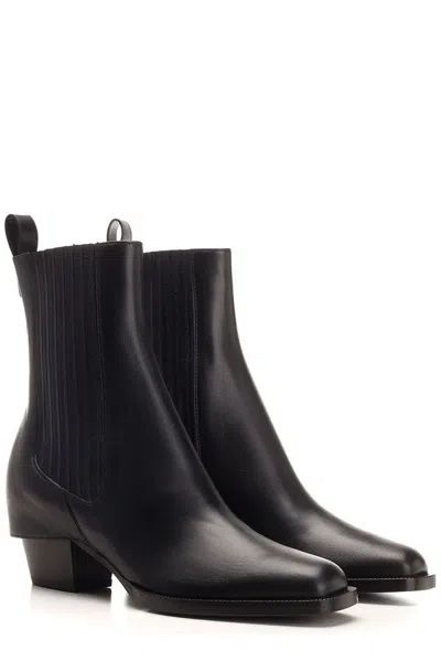 Fendi Black Leather Ankle Boots