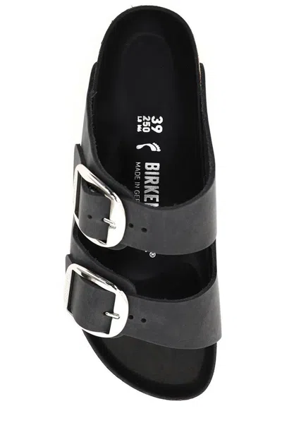 Birkenstock Black Leather Arizona Bs Slippers