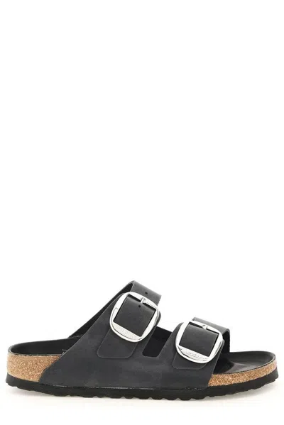Birkenstock Black Leather Arizona Bs Slippers