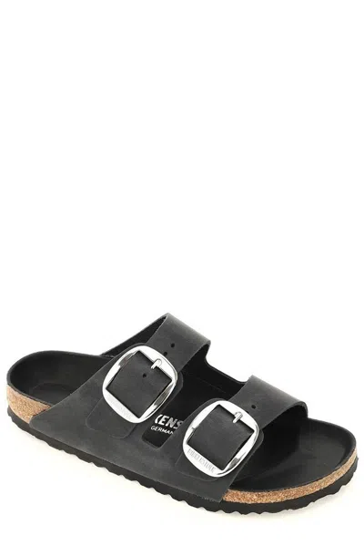 Birkenstock Black Leather Arizona Bs Slippers