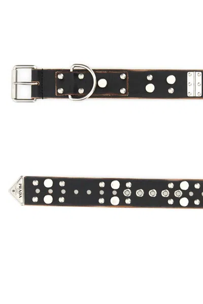 Prada Black Leather Belt