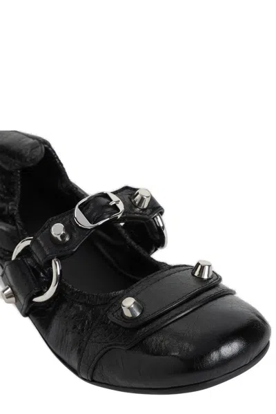 Balenciaga Black Lamb Leather Shoes With Striking Metallic Accents