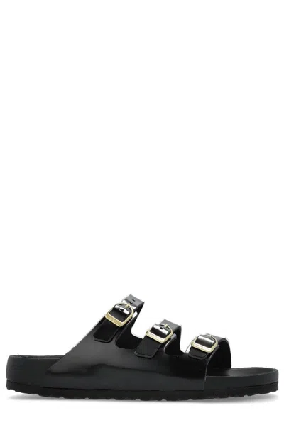 Birkenstock Florida Dbuckle Exquisite Shine Fit S Shoes In Black