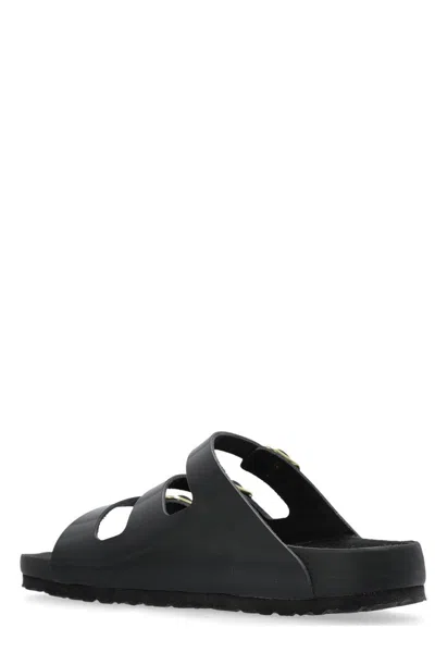 Birkenstock Florida Dbuckle Exquisite Shine Fit S Shoes In Black