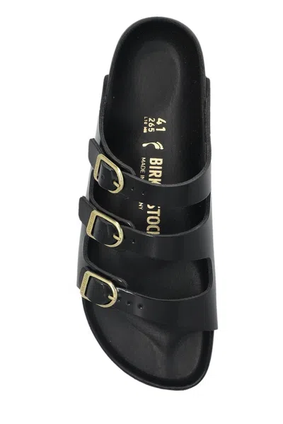 Birkenstock Florida Dbuckle Exquisite Shine Fit S Shoes In Black
