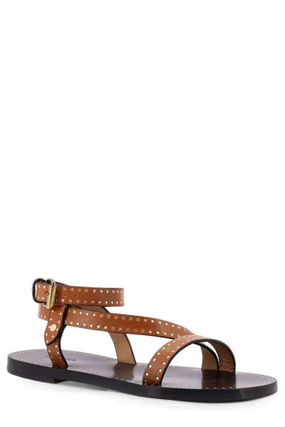 Isabel Marant Black Leather Jopee Sandals
