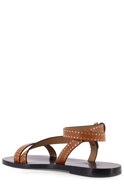 Isabel Marant Black Leather Jopee Sandals