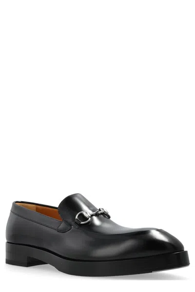 Gucci Men Leather Loafers With Horsebit