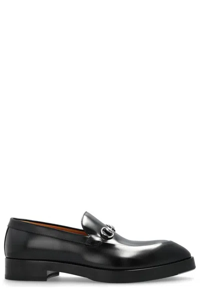 Gucci Men Leather Loafers With Horsebit