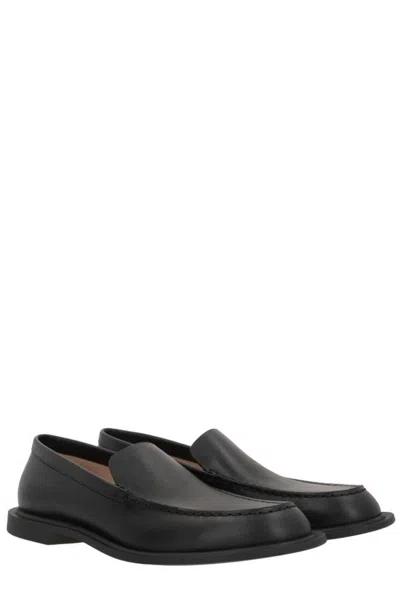 The Row Mocassini Nic In Pelle Nera  Donna