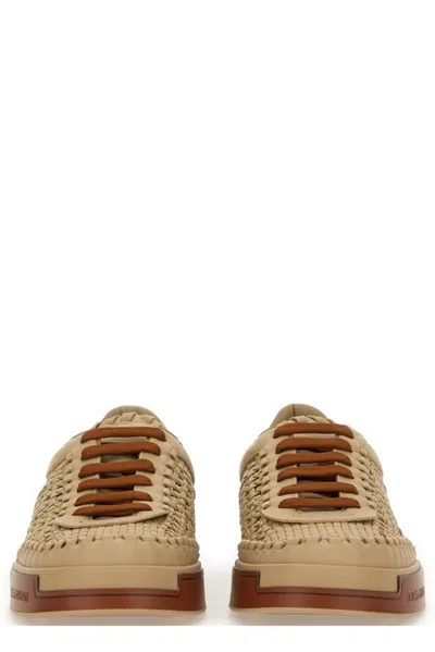 Dolce & Gabbana Cappuccino Leather Portofino Sneakers