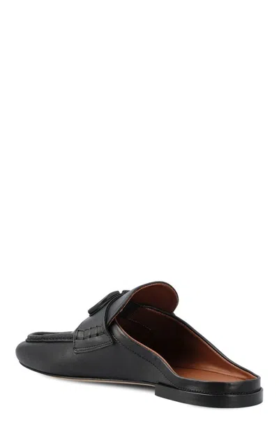 Valentino Black Leather Slippers