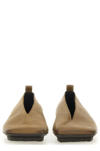 Uma Wang Lace-up Ballet Shoes Squared Toe In Brown
