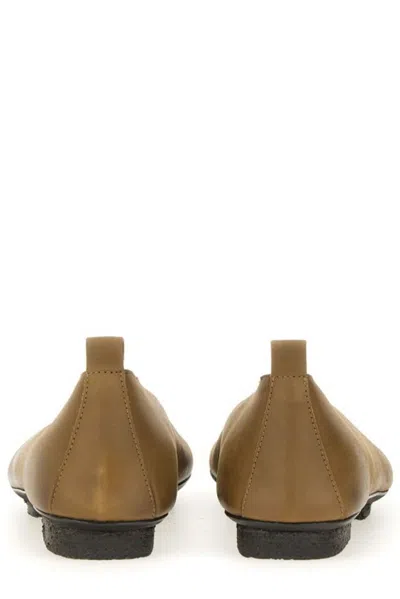 Uma Wang Lace-up Ballet Shoes Squared Toe In Brown