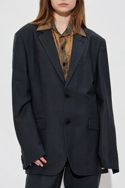 Maison Margiela Black Mohair Blend Oversize Blazer In Black