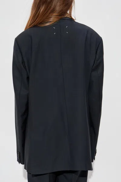 Maison Margiela Black Mohair Blend Oversize Blazer In Black