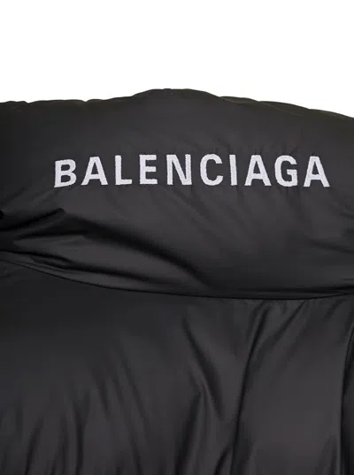 Balenciaga Black Nylon Padded Jacket In Black