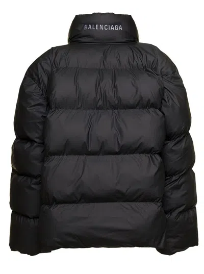 Balenciaga Black Nylon Padded Jacket In Black