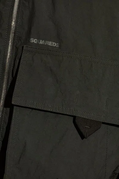 Dsquared2 Black Polyester Blend Bomber Jacket In Black