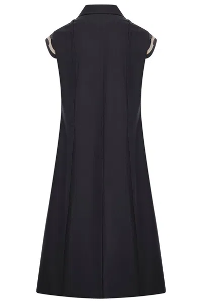 Sacai Black Polyester Blend Vest In Blue