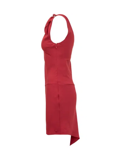 Courrèges Black Polyester Mini Dress In Red