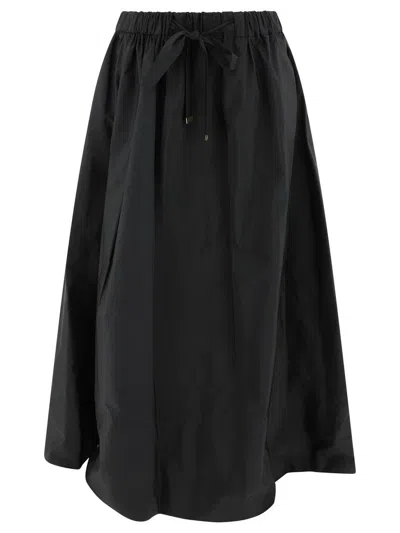 S Max Mara Black Poplin Lirica Skirt In Black