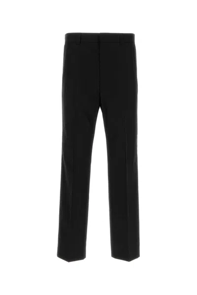 Gucci Wool Blend Twill Bush Trousers In Black