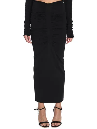 Alexander Wang Black Stretch Cupro Blend Skirt