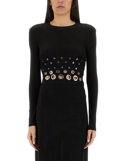 Rabanne Crop Top With Eyelets