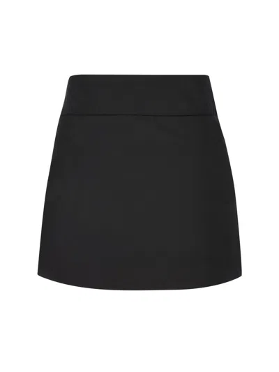 Diesel Multicolor Wool-blend Skirt With Tailored Silhouette In Black