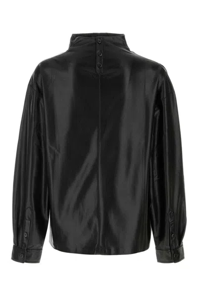 Nanushka Mikael Top In Synthetic Leather In Black