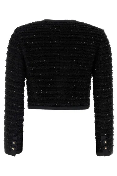 Dolce & Gabbana Black Tweed Blazer