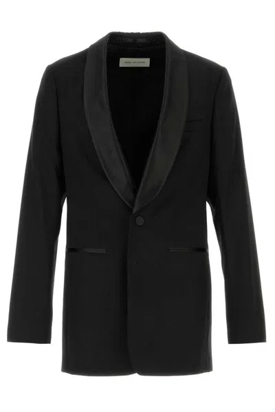 Dries Van Noten Wool Blend Blazer Front Pockets In Black
