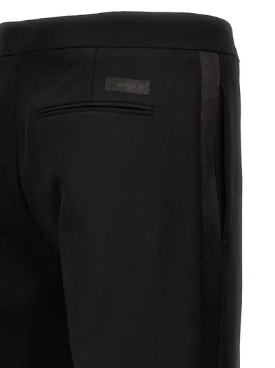 Versace Pantalone In Misto Lana Nera Uomo