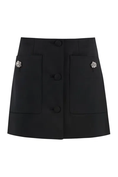 Prada Black Wool Mini Skirt