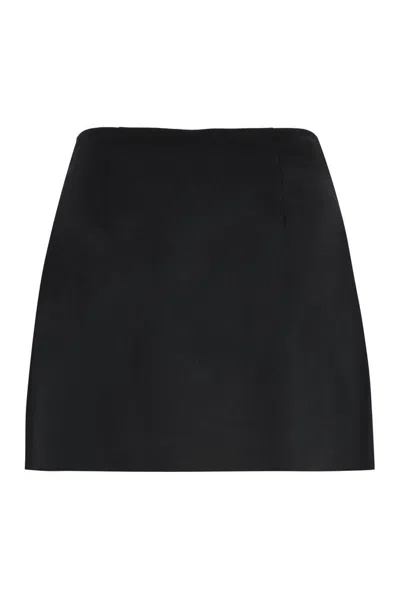 Prada Black Wool Mini Skirt