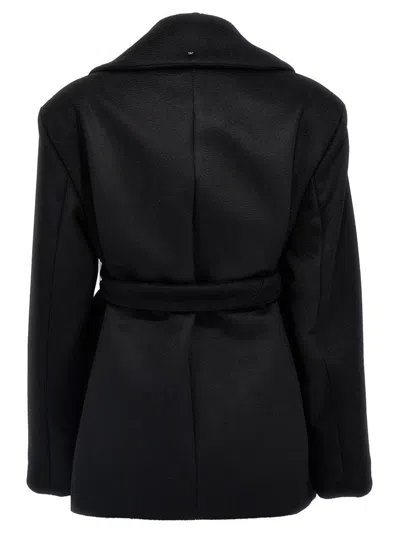 Sportmax Black Wool Orchis Coat In Black